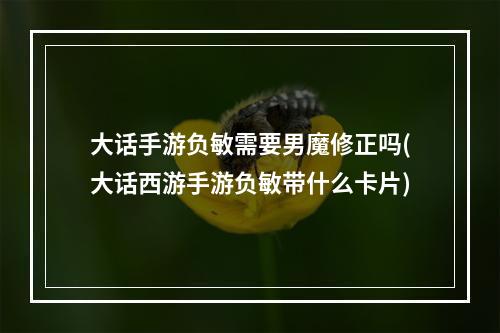 大话手游负敏需要男魔修正吗(大话西游手游负敏带什么卡片)