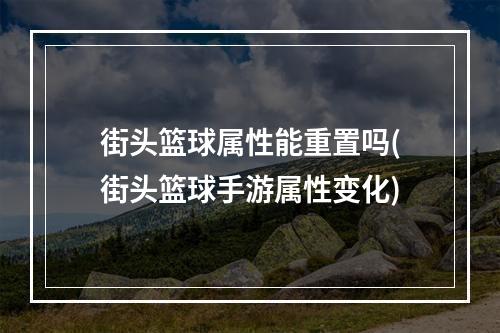 街头篮球属性能重置吗(街头篮球手游属性变化)