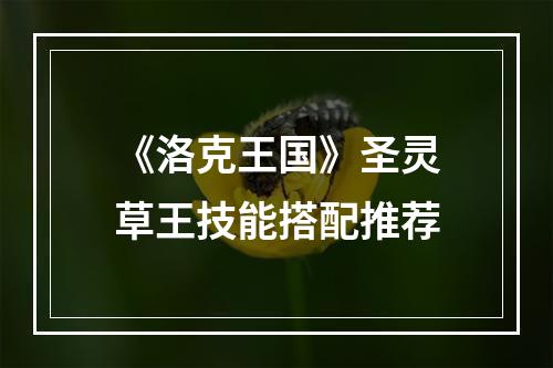 《洛克王国》圣灵草王技能搭配推荐