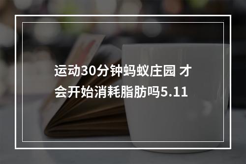 运动30分钟蚂蚁庄园 才会开始消耗脂肪吗5.11