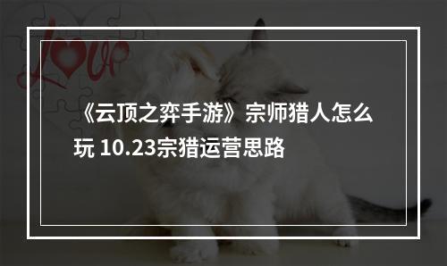 《云顶之弈手游》宗师猎人怎么玩 10.23宗猎运营思路