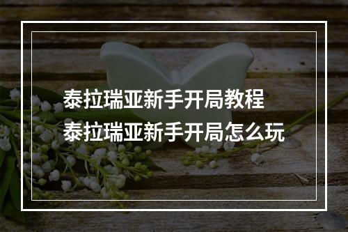 泰拉瑞亚新手开局教程 泰拉瑞亚新手开局怎么玩