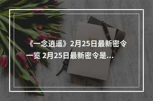 《一念逍遥》2月25日最新密令一览 2月25日最新密令是什么