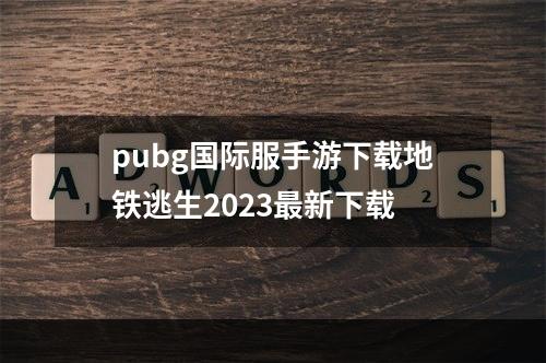 pubg国际服手游下载地铁逃生2023最新下载