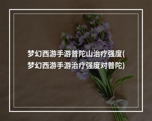 梦幻西游手游普陀山治疗强度(梦幻西游手游治疗强度对普陀)