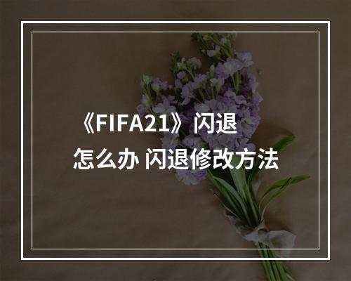 《FIFA21》闪退怎么办 闪退修改方法