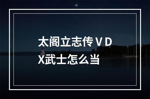 太阁立志传ⅤDX武士怎么当