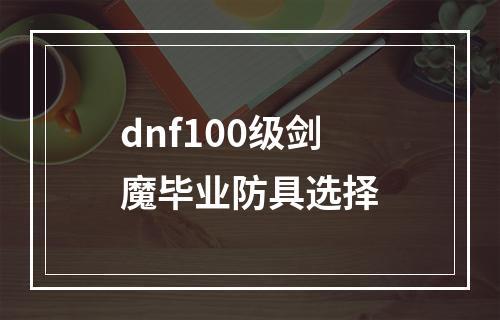 dnf100级剑魔毕业防具选择