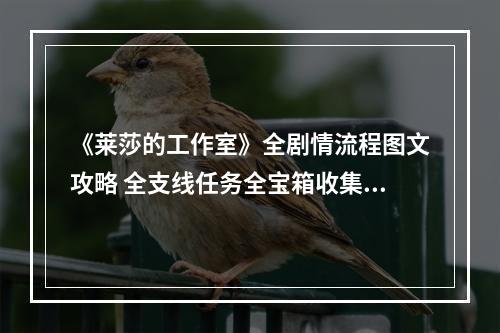 《莱莎的工作室》全剧情流程图文攻略 全支线任务全宝箱收集攻略