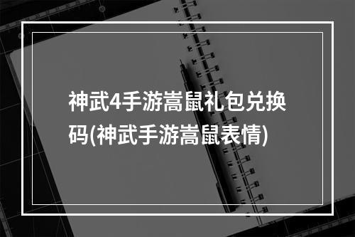 神武4手游嵩鼠礼包兑换码(神武手游嵩鼠表情)