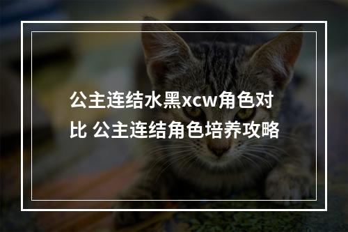 公主连结水黑xcw角色对比 公主连结角色培养攻略