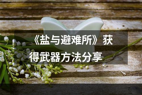 《盐与避难所》获得武器方法分享