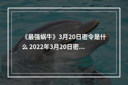 《最强蜗牛》3月20日密令是什么 2022年3月20日密令一览