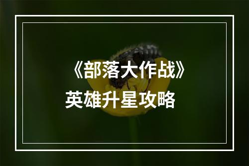 《部落大作战》英雄升星攻略