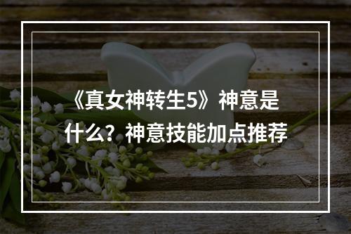 《真女神转生5》神意是什么？神意技能加点推荐