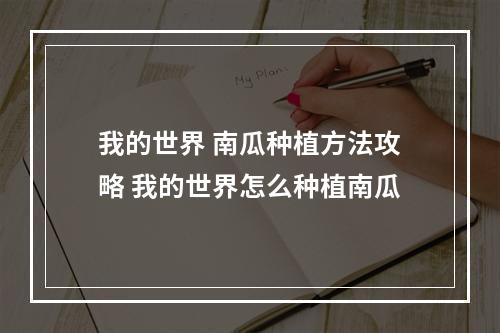 我的世界 南瓜种植方法攻略 我的世界怎么种植南瓜