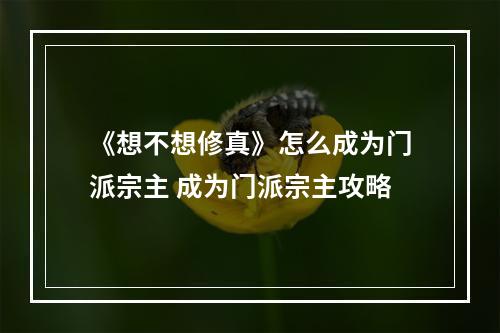 《想不想修真》怎么成为门派宗主 成为门派宗主攻略