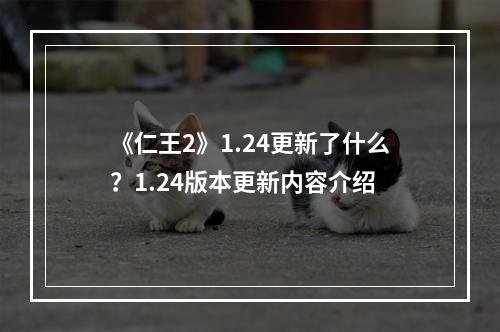 《仁王2》1.24更新了什么？1.24版本更新内容介绍