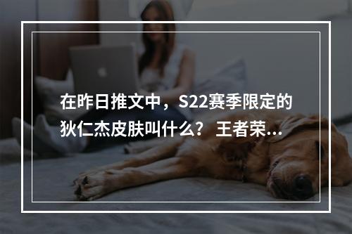 在昨日推文中，S22赛季限定的狄仁杰皮肤叫什么？ 王者荣耀1月7日微信每日一题答案