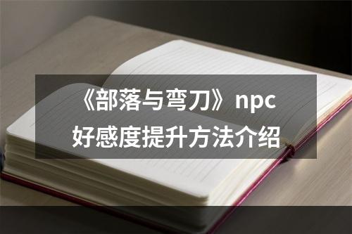 《部落与弯刀》npc好感度提升方法介绍