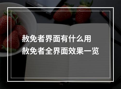 赦免者界面有什么用 赦免者全界面效果一览