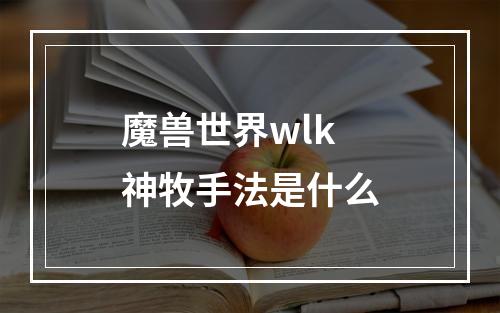 魔兽世界wlk神牧手法是什么