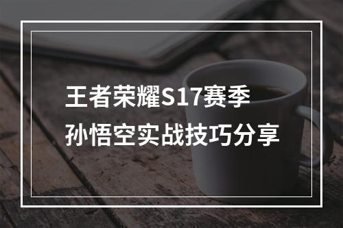 王者荣耀S17赛季孙悟空实战技巧分享