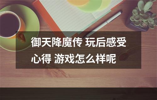 御天降魔传 玩后感受心得 游戏怎么样呢