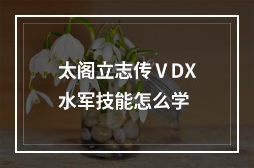 太阁立志传ⅤDX水军技能怎么学