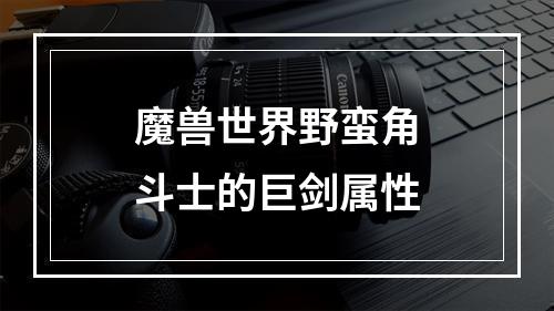 魔兽世界野蛮角斗士的巨剑属性