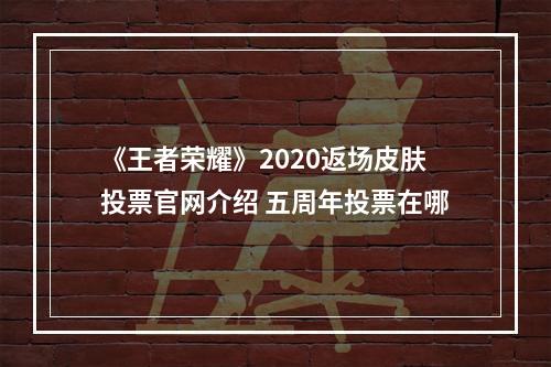 《王者荣耀》2020返场皮肤投票官网介绍 五周年投票在哪