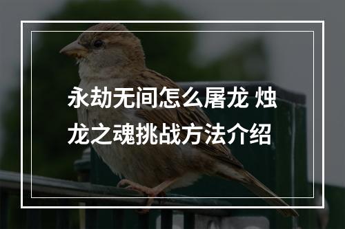 永劫无间怎么屠龙 烛龙之魂挑战方法介绍