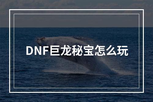 DNF巨龙秘宝怎么玩