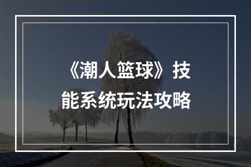 《潮人篮球》技能系统玩法攻略