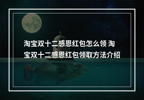 淘宝双十二感恩红包怎么领 淘宝双十二感恩红包领取方法介绍