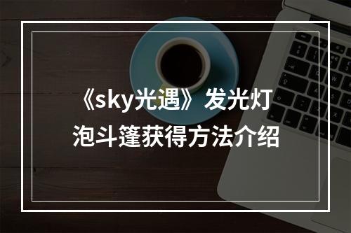 《sky光遇》发光灯泡斗篷获得方法介绍