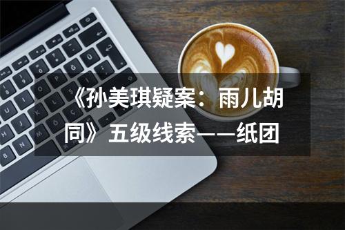 《孙美琪疑案：雨儿胡同》五级线索——纸团