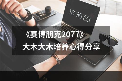 《赛博朋克2077》大木大木培养心得分享