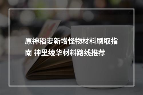 原神稻妻新增怪物材料刷取指南 神里绫华材料路线推荐