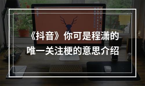 《抖音》你可是程潇的唯一关注梗的意思介绍