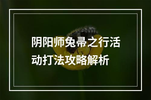 阴阳师兔帚之行活动打法攻略解析