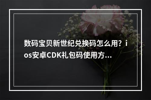 数码宝贝新世纪兑换码怎么用？ios安卓CDK礼包码使用方法[多图]