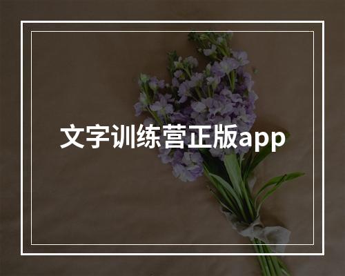 文字训练营正版app