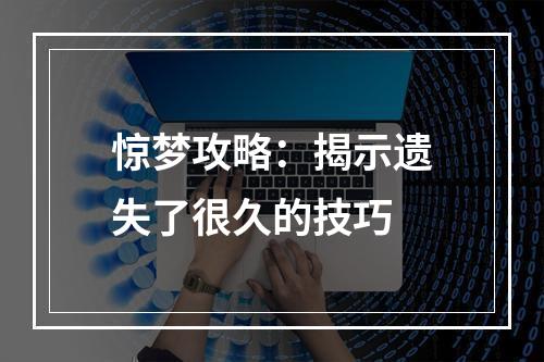 惊梦攻略：揭示遗失了很久的技巧