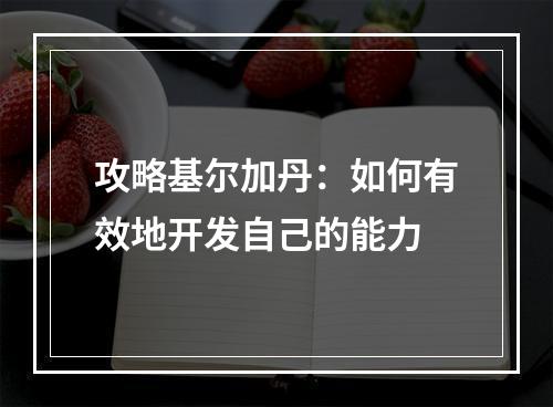 攻略基尔加丹：如何有效地开发自己的能力