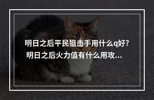 明日之后平民狙击手用什么q好? 明日之后火力值有什么用攻略介绍