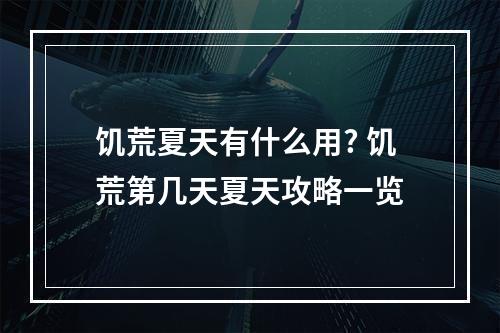 饥荒夏天有什么用? 饥荒第几天夏天攻略一览