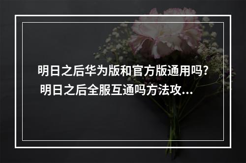 明日之后华为版和官方版通用吗? 明日之后全服互通吗方法攻略