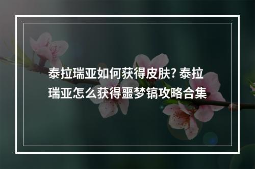 泰拉瑞亚如何获得皮肤? 泰拉瑞亚怎么获得噩梦镐攻略合集