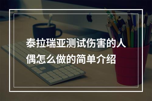 泰拉瑞亚测试伤害的人偶怎么做的简单介绍